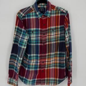 American Eagle Patchwork Plaid Shirt Prep Fit M